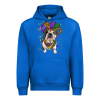 Cobalt Mardi gras hat  english bulldog Urban Hoodie - RanaPortraitStore