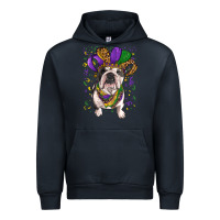 Navy Mardi gras hat  english bulldog Urban Hoodie - RanaPortraitStore