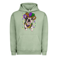 Pigment Oil Green Mardi gras hat  english bulldog Urban Hoodie - RanaPortraitStore