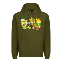 Army Green lemon farm fresh coffee cups Premium Hoodie - Zillion Design Studio