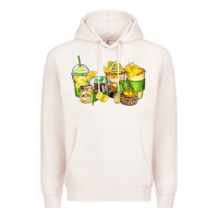 Pale Pink lemon farm fresh coffee cups Premium Hoodie - Zillion Design Studio