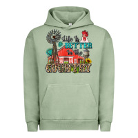 Pigment Oil Green life is better in the country Urban Hoodie - Zillion Design Studio