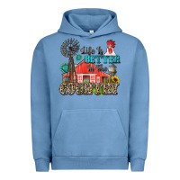 Pigment Pebble Blue life is better in the country Urban Hoodie - Zillion Design Studio