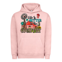 Pigment Salmon life is better in the country Urban Hoodie - Zillion Design Studio