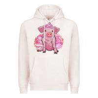 Pale Pink balerina pig with tutu Premium Hoodie - RanaPortraitStore