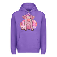Purple balerina pig with tutu Premium Hoodie - RanaPortraitStore
