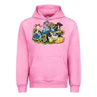 Fuchsia Pink farm animals truck Urban Hoodie - Zillion Design Studio