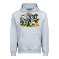 Heather Grey farm animals truck Urban Hoodie - Zillion Design Studio