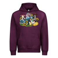Mauve Wine farm animals truck Urban Hoodie - Zillion Design Studio