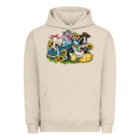 Pigment French Oak farm animals truck Urban Hoodie - Zillion Design Studio