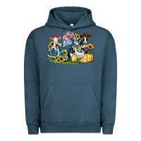 Pigment Midnight Navy farm animals truck Urban Hoodie - Zillion Design Studio