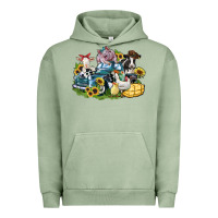 Pigment Oil Green farm animals truck Urban Hoodie - Zillion Design Studio