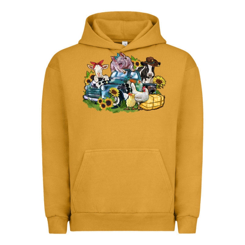 Farm Animals Truck Urban Hoodie by Zillion Design Studio | Teevron
