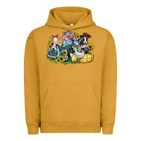 Pigment Peanut Butter farm animals truck Urban Hoodie - Zillion Design Studio