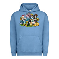 Pigment Pebble Blue farm animals truck Urban Hoodie - Zillion Design Studio