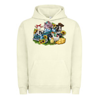Pigment Pistachio farm animals truck Urban Hoodie - Zillion Design Studio