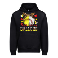 Black busy raising ballers with baseball and softball Urban Hoodie - texasbilliewilder