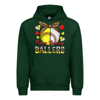 Forest Green busy raising ballers with baseball and softball Urban Hoodie - texasbilliewilder