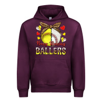 Mauve Wine busy raising ballers with baseball and softball Urban Hoodie - texasbilliewilder