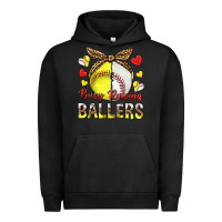 Pigment Black busy raising ballers with baseball and softball Urban Hoodie - texasbilliewilder
