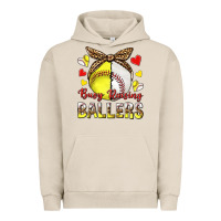 Pigment French Oak busy raising ballers with baseball and softball Urban Hoodie - texasbilliewilder