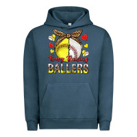 Pigment Midnight Navy busy raising ballers with baseball and softball Urban Hoodie - texasbilliewilder