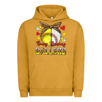 Pigment Peanut Butter busy raising ballers with baseball and softball Urban Hoodie - texasbilliewilder