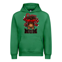Emerald cheer mom afro messy bun Urban Hoodie - texasbilliewilder