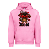 Fuchsia Pink cheer mom afro messy bun Urban Hoodie - texasbilliewilder