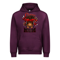 Mauve Wine cheer mom afro messy bun Urban Hoodie - texasbilliewilder