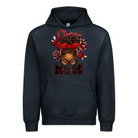 Navy cheer mom afro messy bun Urban Hoodie - texasbilliewilder