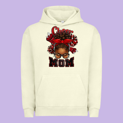 Urban Hoodie cheer mom afro messy bun