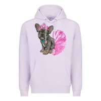 Lilac balerina french bulldog with tutu Premium Hoodie - RanaPortraitStore