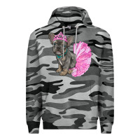 Slate Camo balerina french bulldog with tutu Premium Hoodie - RanaPortraitStore