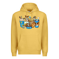 Antique Gold corgi coffee cups Premium Hoodie - Zillion Design Studio