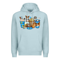 Blue Mist corgi coffee cups Premium Hoodie - Zillion Design Studio