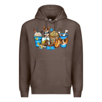 Coffee corgi coffee cups Premium Hoodie - Zillion Design Studio