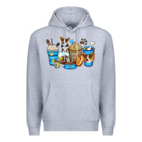 Heather Grey corgi coffee cups Premium Hoodie - Zillion Design Studio