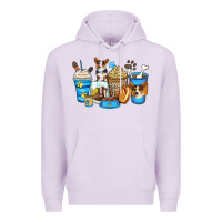 Lilac corgi coffee cups Premium Hoodie - Zillion Design Studio