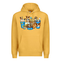 Mustard corgi coffee cups Premium Hoodie - Zillion Design Studio