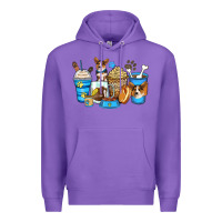 Purple corgi coffee cups Premium Hoodie - Zillion Design Studio