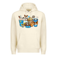 Sandshell corgi coffee cups Premium Hoodie - Zillion Design Studio