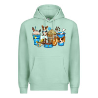 Seafoam corgi coffee cups Premium Hoodie - Zillion Design Studio