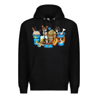 Black corgi coffee cups Premium Hoodie - Zillion Design Studio