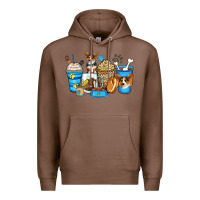 Chestnut corgi coffee cups Premium Hoodie - Zillion Design Studio