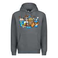 Rock corgi coffee cups Premium Hoodie - Zillion Design Studio