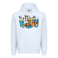 White corgi coffee cups Premium Hoodie - Zillion Design Studio