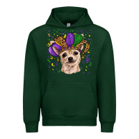 Forest Green mardi gras hat chihuahua Urban Hoodie - RanaPortraitStore