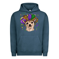 Pigment Midnight Navy mardi gras hat chihuahua Urban Hoodie - RanaPortraitStore