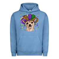 Pigment Pebble Blue mardi gras hat chihuahua Urban Hoodie - RanaPortraitStore